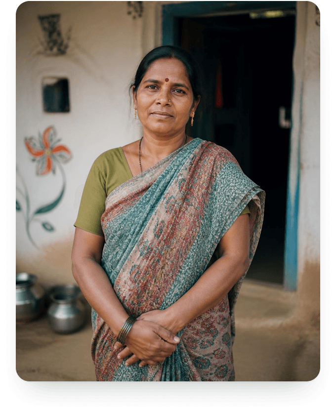 Documentary portrait of a woman beneficiary