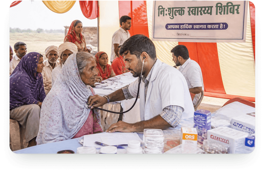 TSRD medical camp serving villagers in a remote area