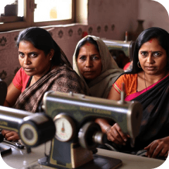 Women at a tailoring livelihood centre